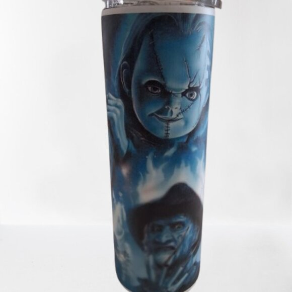 Freddy Krueger Horror Tumbler Travel Mug 20oz Glow In The Dark - Picture 1 of 5